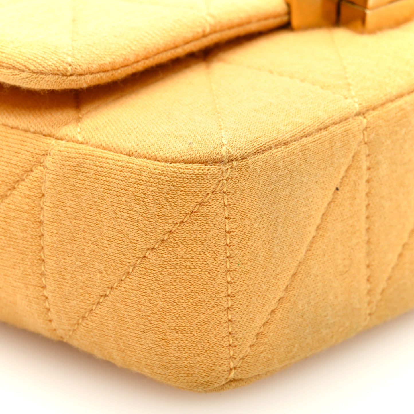 Jersey Wool Patchwork Monogram Mini Jamie Baguette Yellow