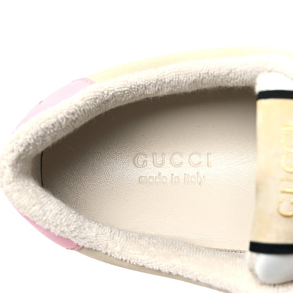 Gucci Calfskin GG Supreme Crystals Web Screener Sneakers 38 Beige Ebony Wild Rose 7 of 8