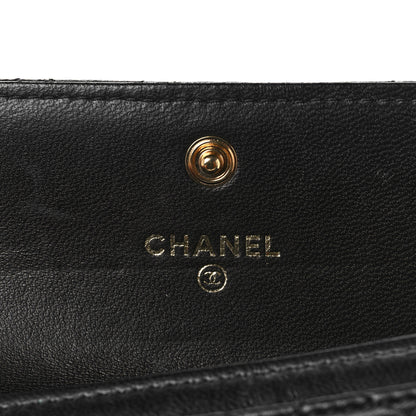Chanel Lambskin Quilted Flap Card Holder Wallet Black 6 of 10