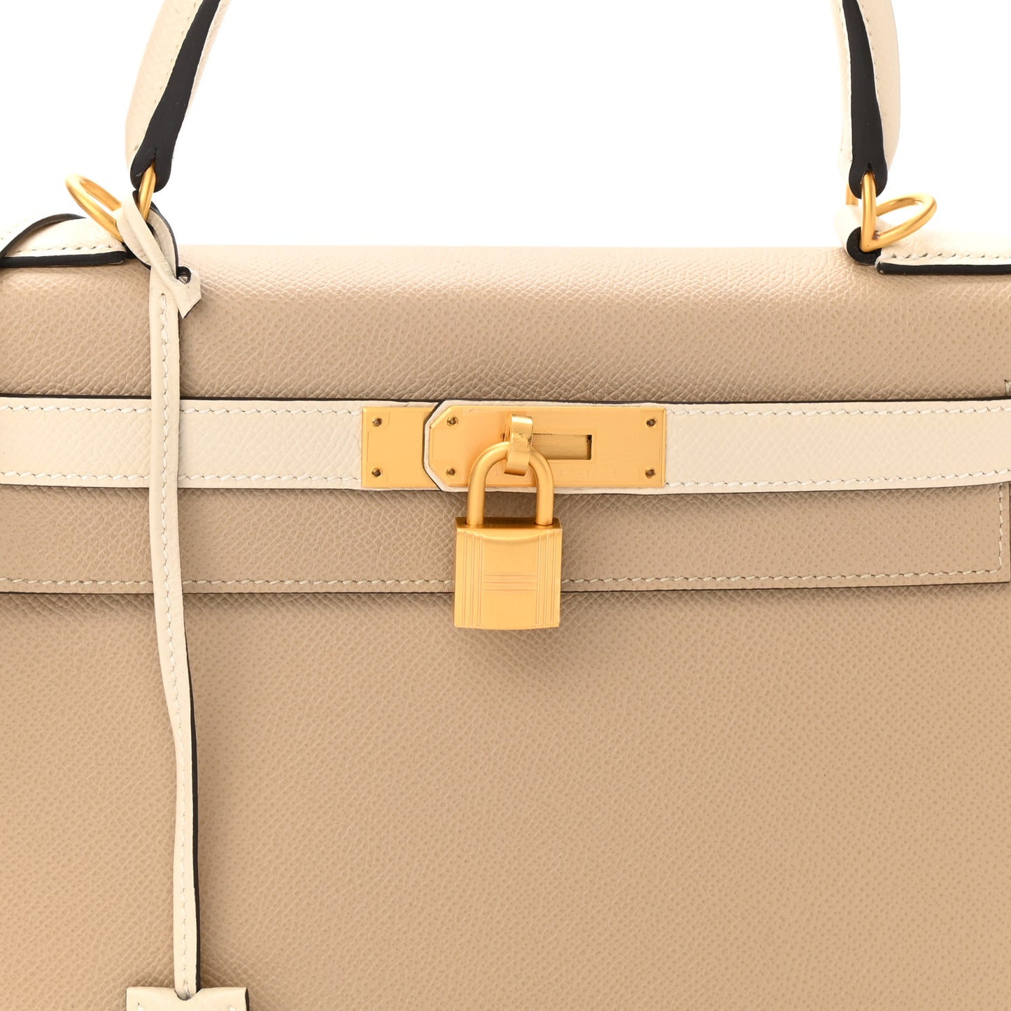 Epsom Bi-Color Horseshoe Kelly Sellier 28 Trench Craie