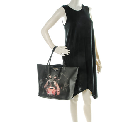 Givenchy Textured Coated Canvas Rottweiler Print Medium Antigona Tote Black 2 of 9