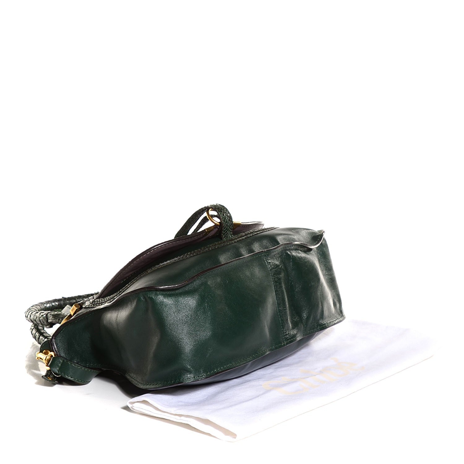 Chloe Calfskin Python Medium Marcie Satchel Green Blue 13 of 18