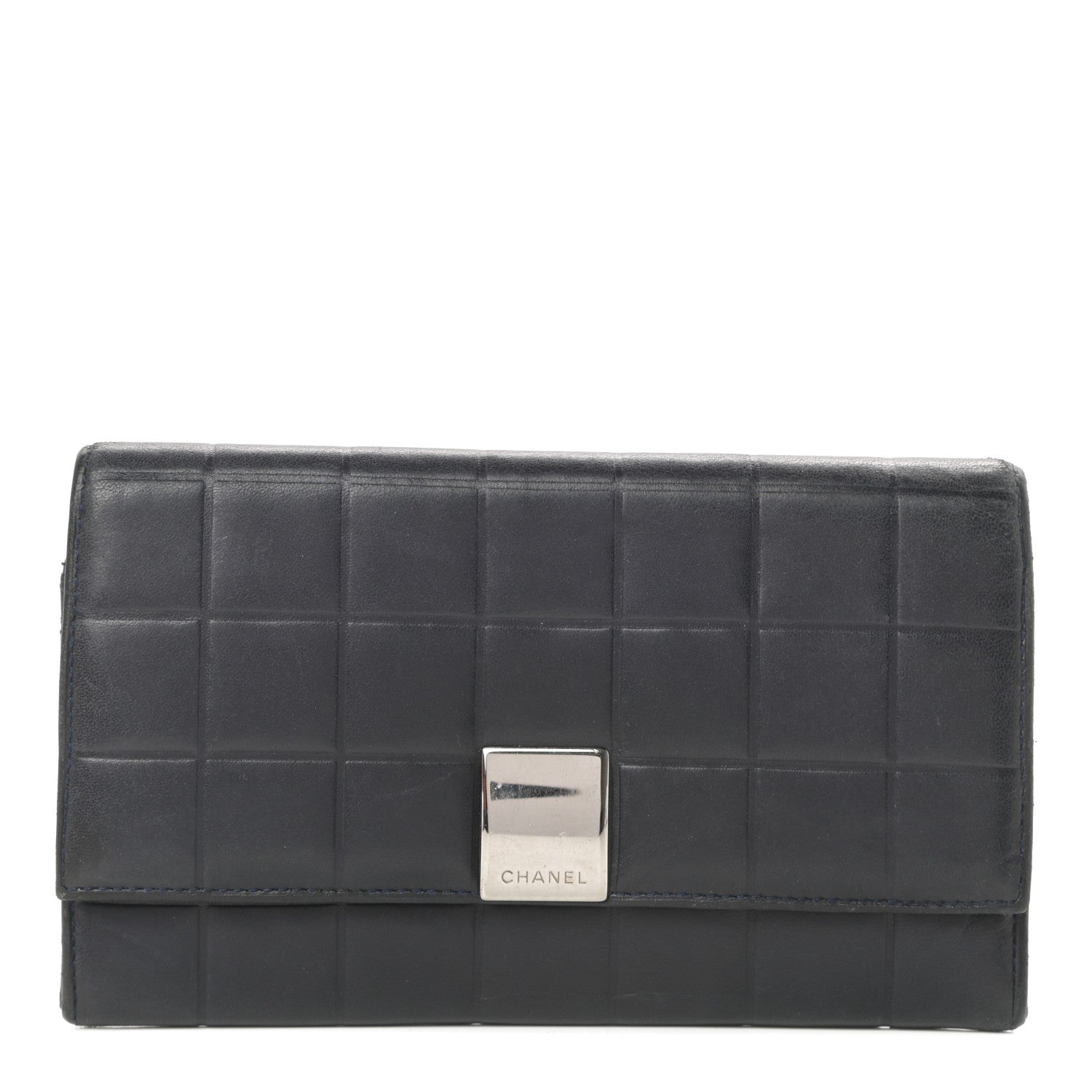 Chanel Lambskin Quilted Chocolate Bar Long Wallet Black 1 of 13