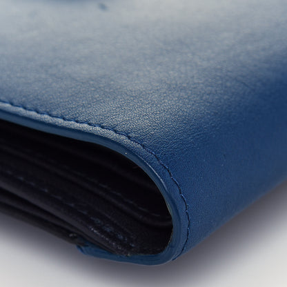 Christian Dior Calfskin Bi-Color Envelope Wallet Blue Black 11 of 12
