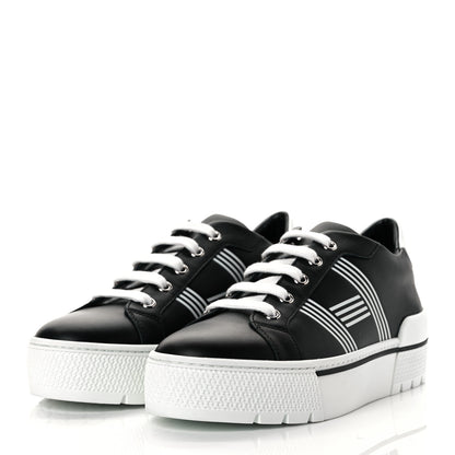 Hermes Calfskin Womens Dare Sneakers 36.5 Black White 5 of 18