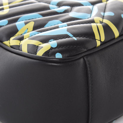 Gucci Calfskin Matelasse GucciGhost Medium GG Marmont Chain Shoulder Bag Black New Acquamarine 11 of 11