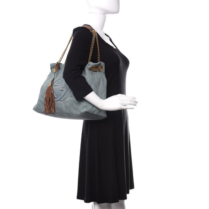 Gucci Denim Medium Soho Chain Shoulder Bag Blue 2 of 11