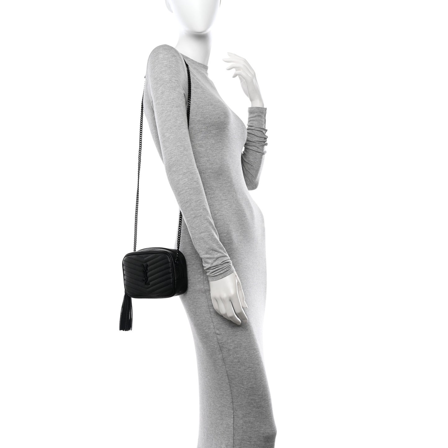 Grain De Poudre Matelasse Monochrome Monogram Mini Lou Camera Bag Black
