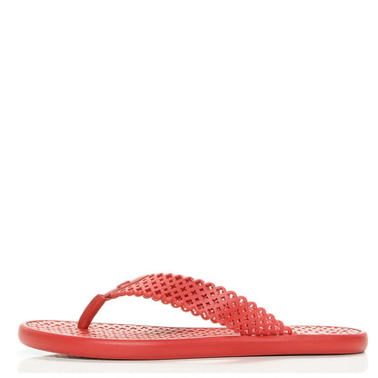 Louis Vuitton Rubber Tatoo Thong Sandals 37 Red 1 of 8