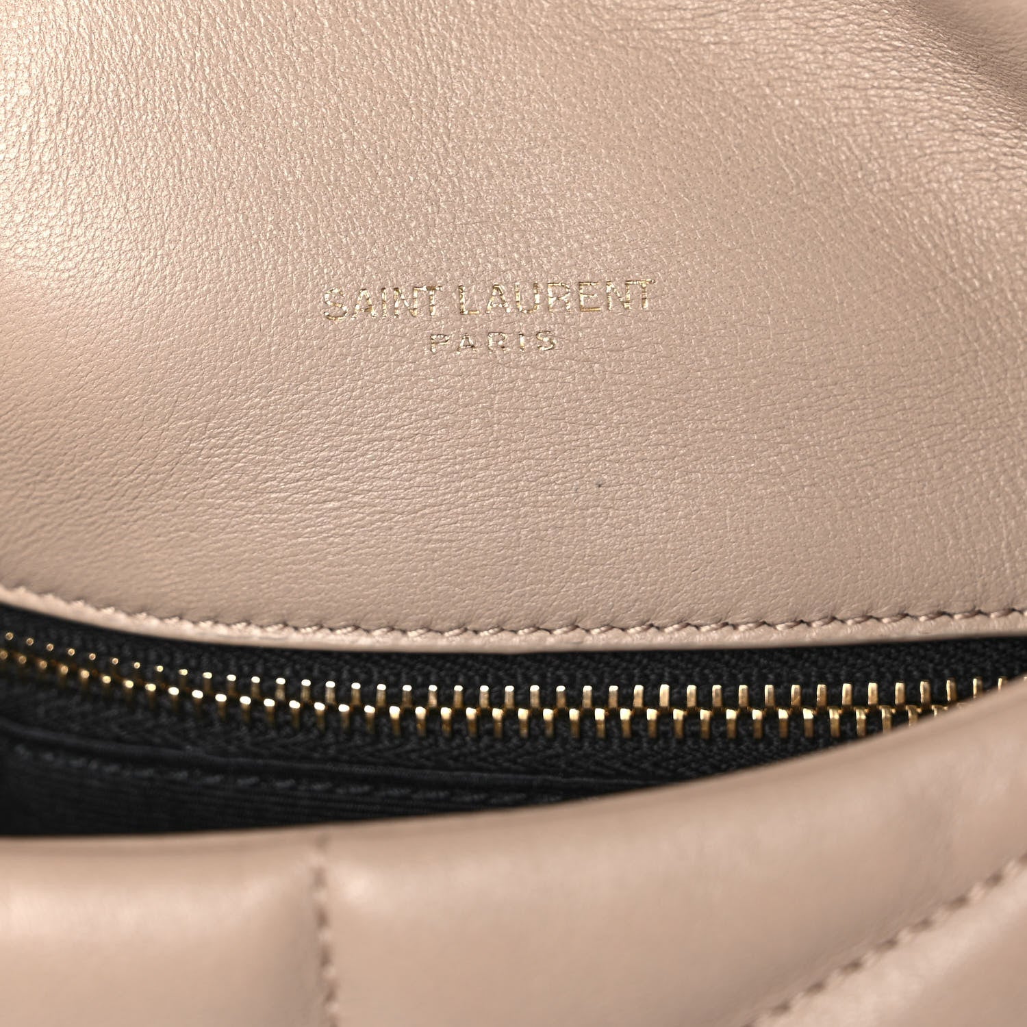 Saint Laurent Lambskin Quilted Toy Loulou Puffer Monogram Chain Satchel Dark Beige 7 of 10