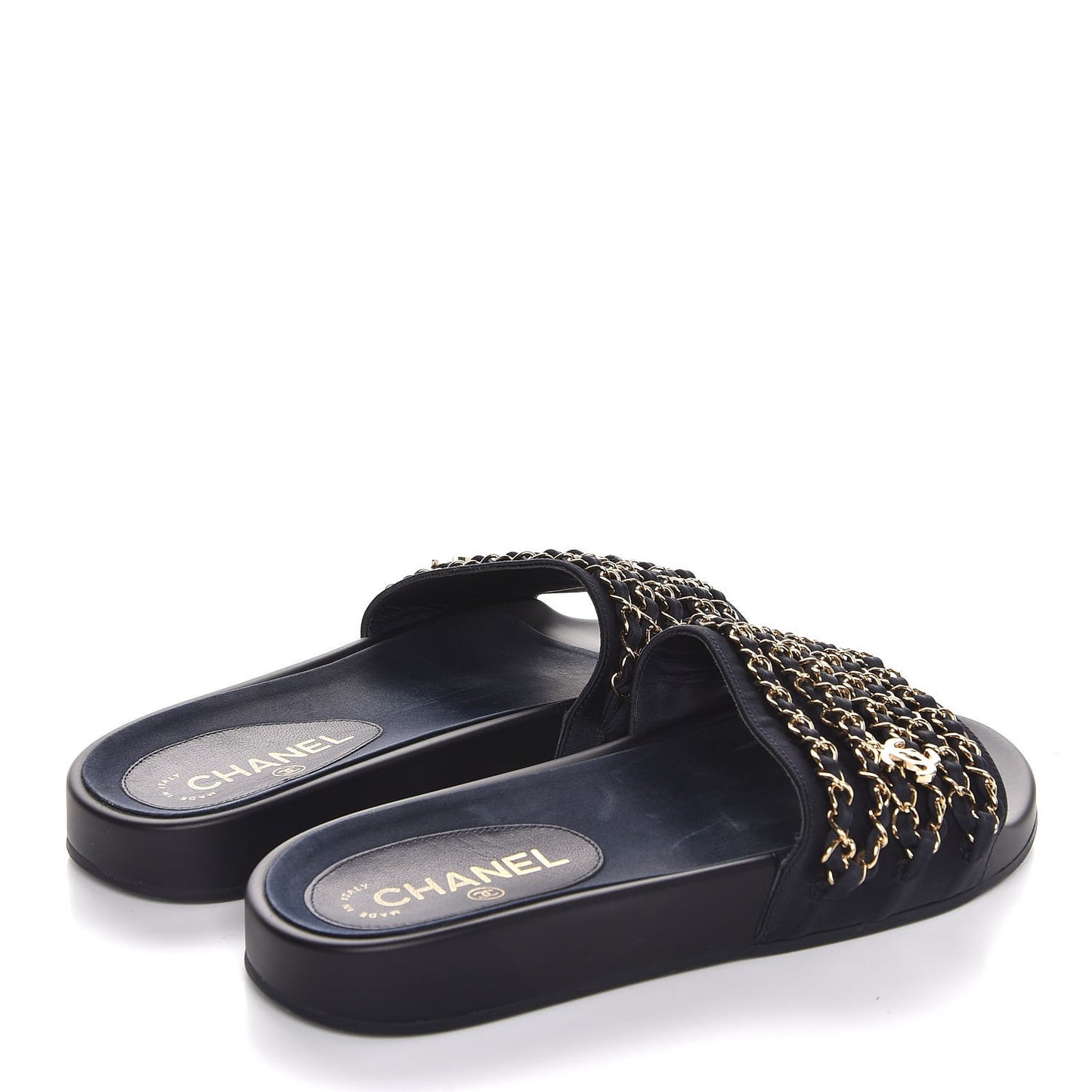 Nylon Chain Flat Sandals 38 Marine