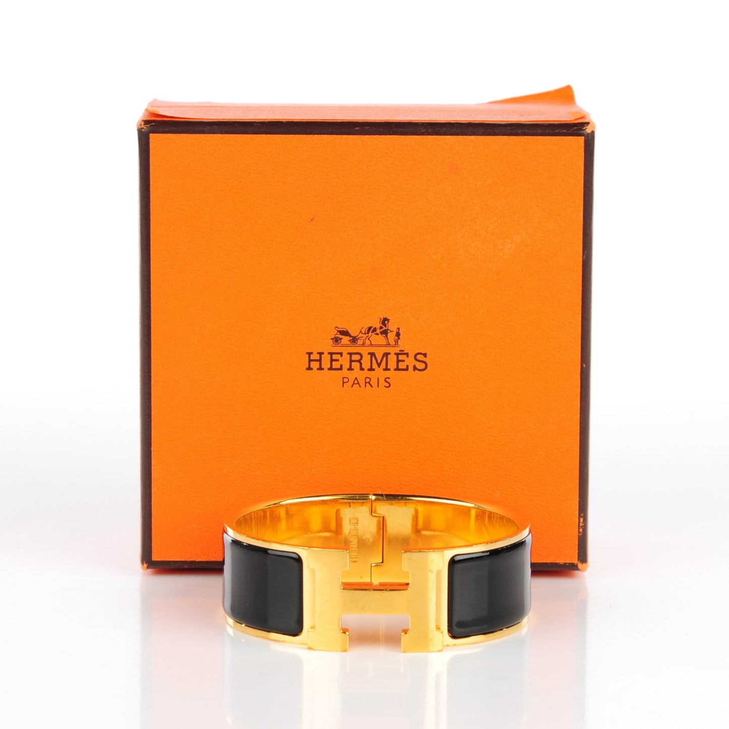 Enamel Wide Clic Clac H Bracelet PM Black