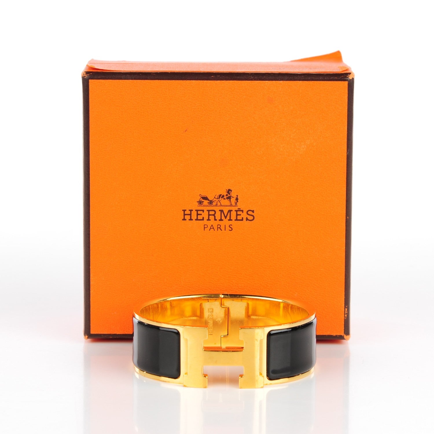 Hermes Enamel Wide Clic Clac H Bracelet PM Black 6 of 6