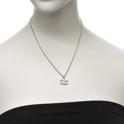 Chanel Crystal Timeless CC Necklace Silver 2 of 5