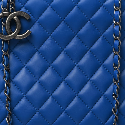 Chanel Lambskin Quilted Shopping Tote Blue 9 of 11