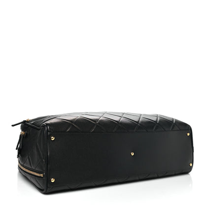 Chanel Shiny Grained Calfskin Quilted Large Travel Bowling Bag Black 3 of 10