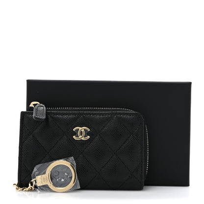 Chanel Caviar Quilted Zipped Key Holder Case Black 8 of 8