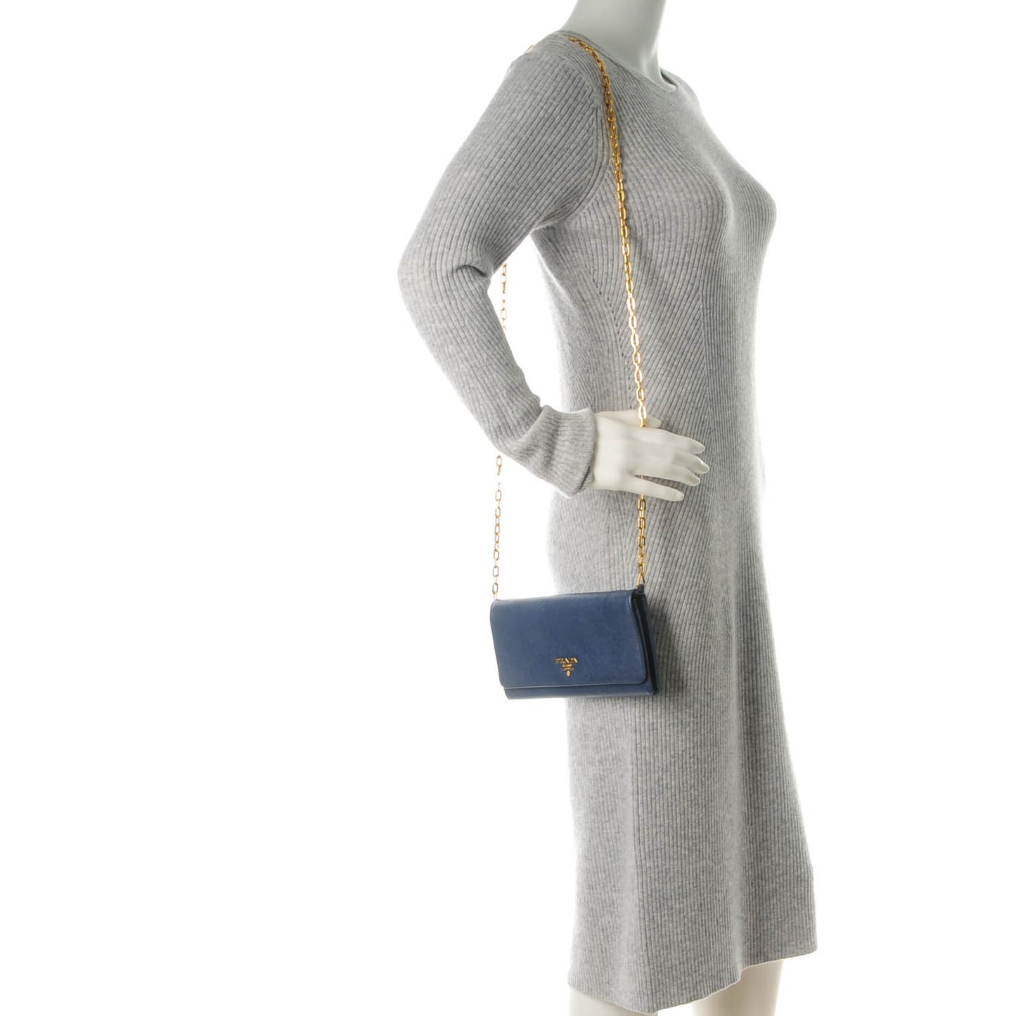 Saffiano Metal Large Chain Wallet Bleuette