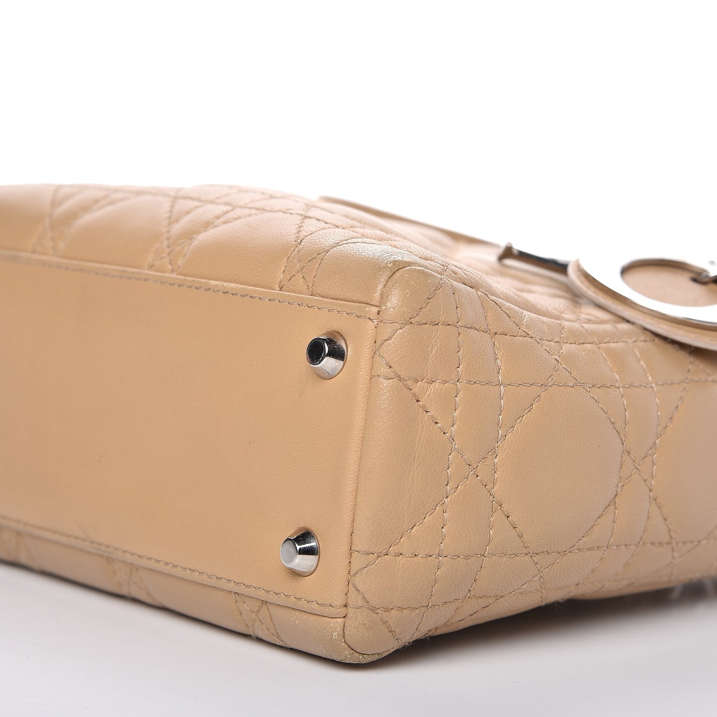 Lambskin Cannage Mini Lady Dior Beige