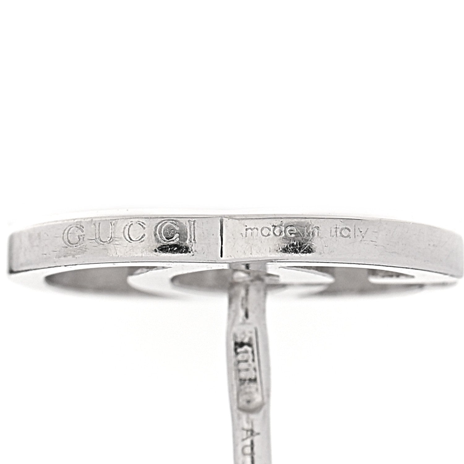 Gucci 18K White Gold Running G Stud Earrings 5 of 5