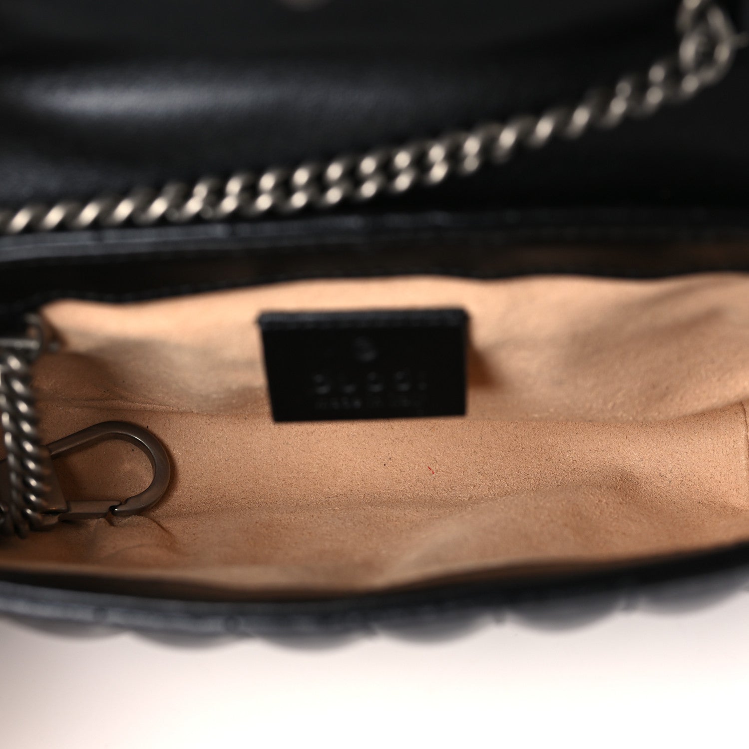 Gucci Calfskin Matelasse Aria Super Mini GG Marmont Shoulder Bag Black 5 of 10