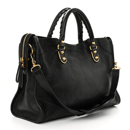 Balenciaga Chevre Gold Metallic Edge Hardware City Black 3 of 11