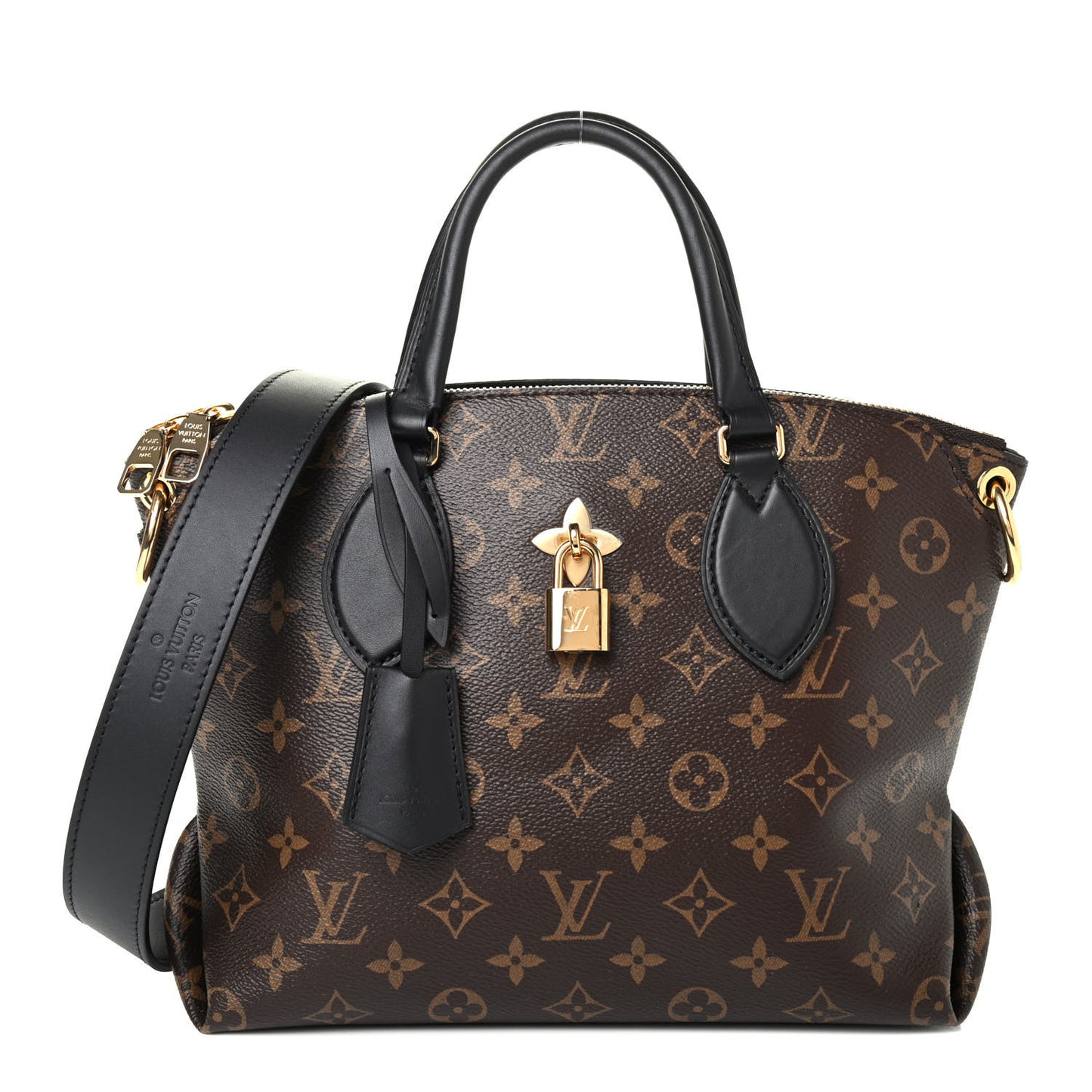 Monogram Flower Zipped Tote PM Black