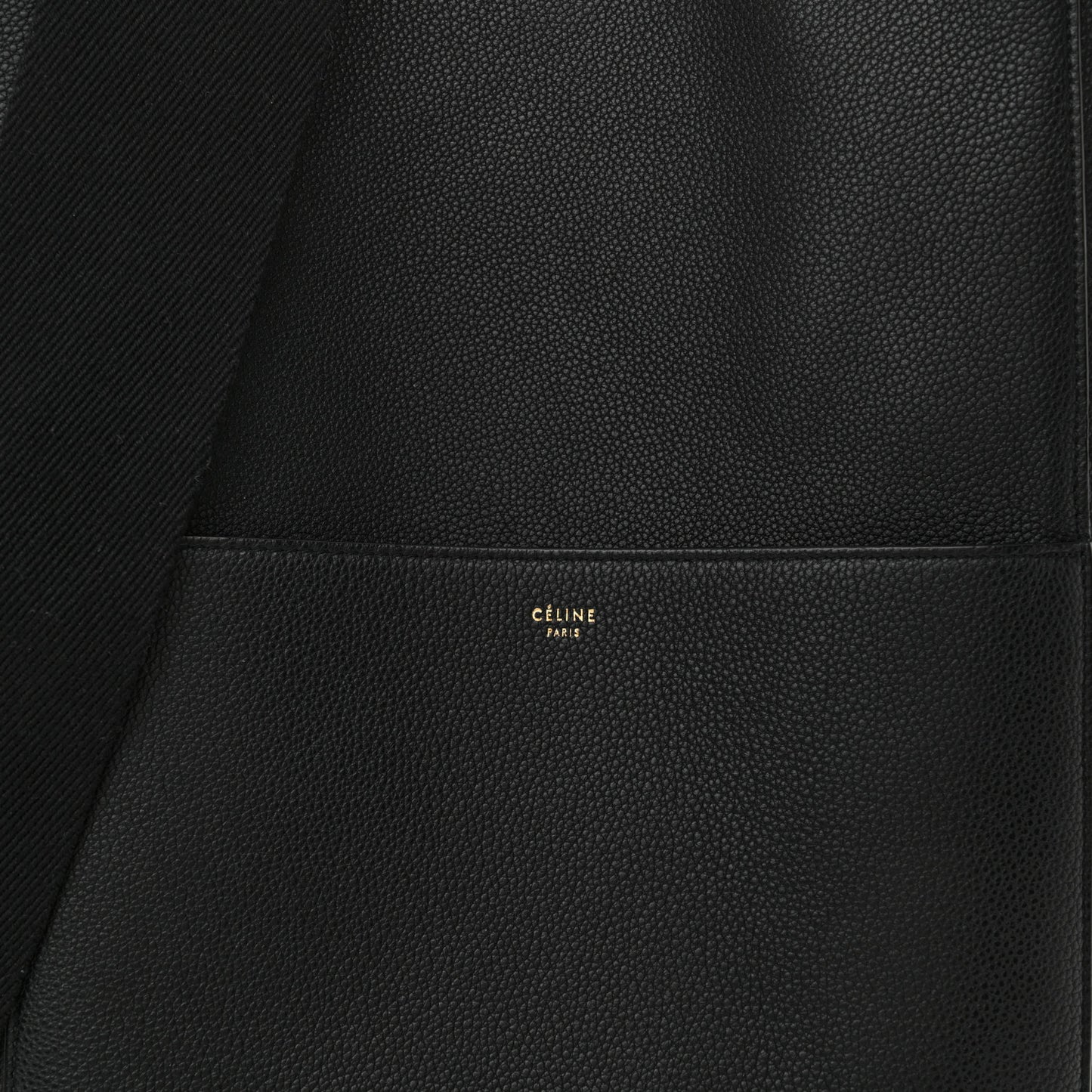 Soft Grained Calfskin Sangle Bucket Bag Black