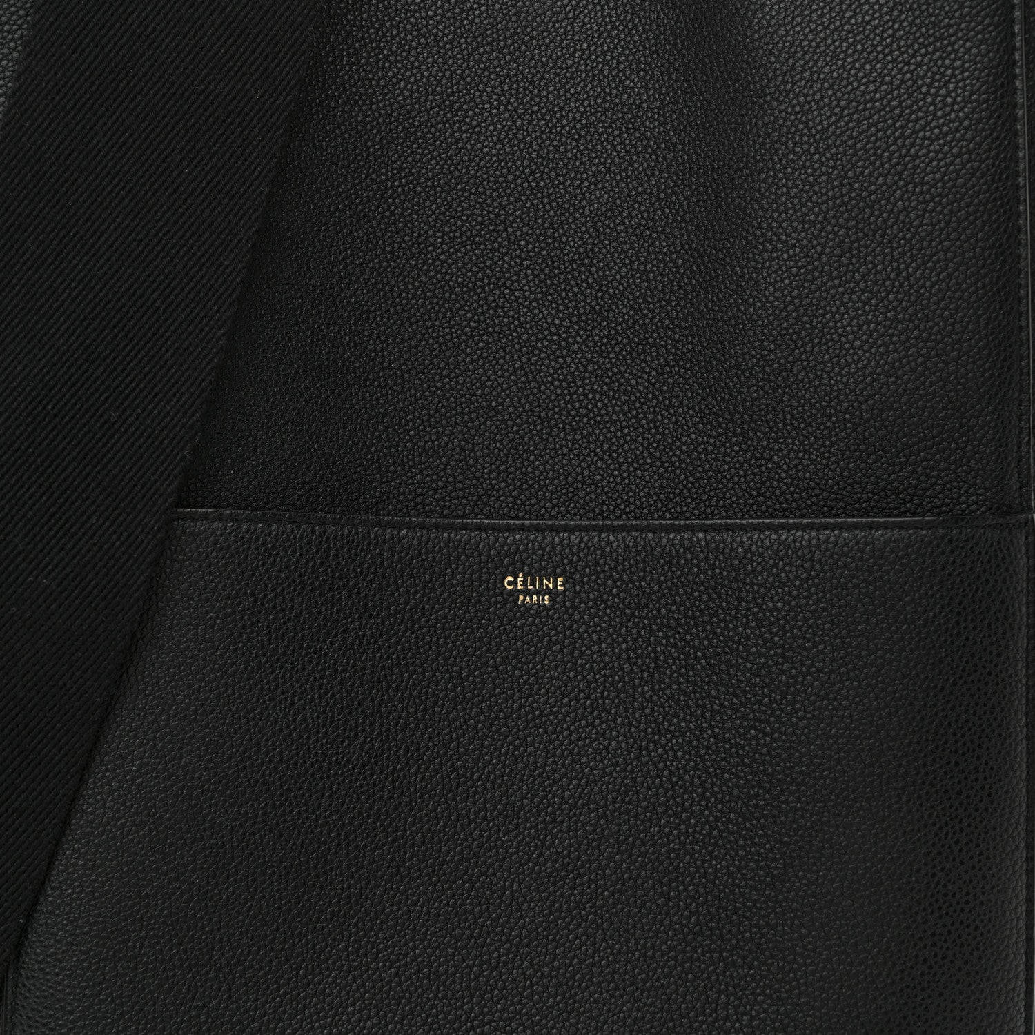 Celine Soft Grained Calfskin Sangle Bucket Bag Black 7 of 11