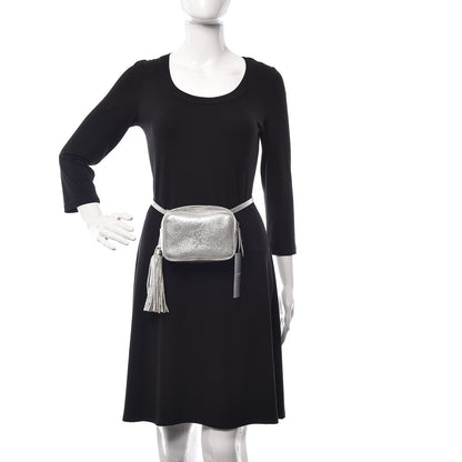 Saint Laurent Metallic Lambskin Monogram Lou Belt Bag Argento 2 of 9