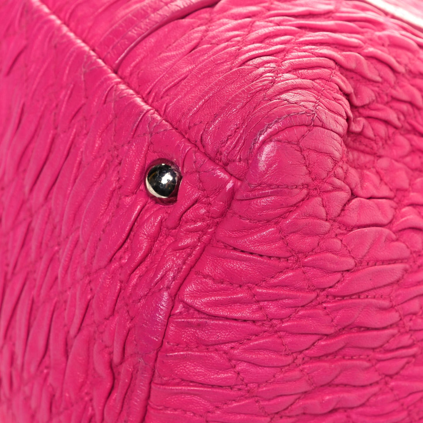 Nappa Matelasse Shoulder Bag Fuxia