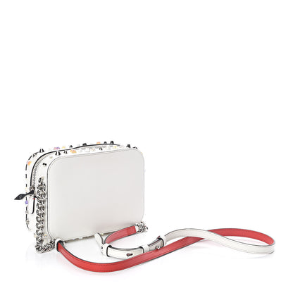 Christian Louboutin Vintage Trashmix Calfskin Spikes Mini Rubylou Crossbody White 3 of 8