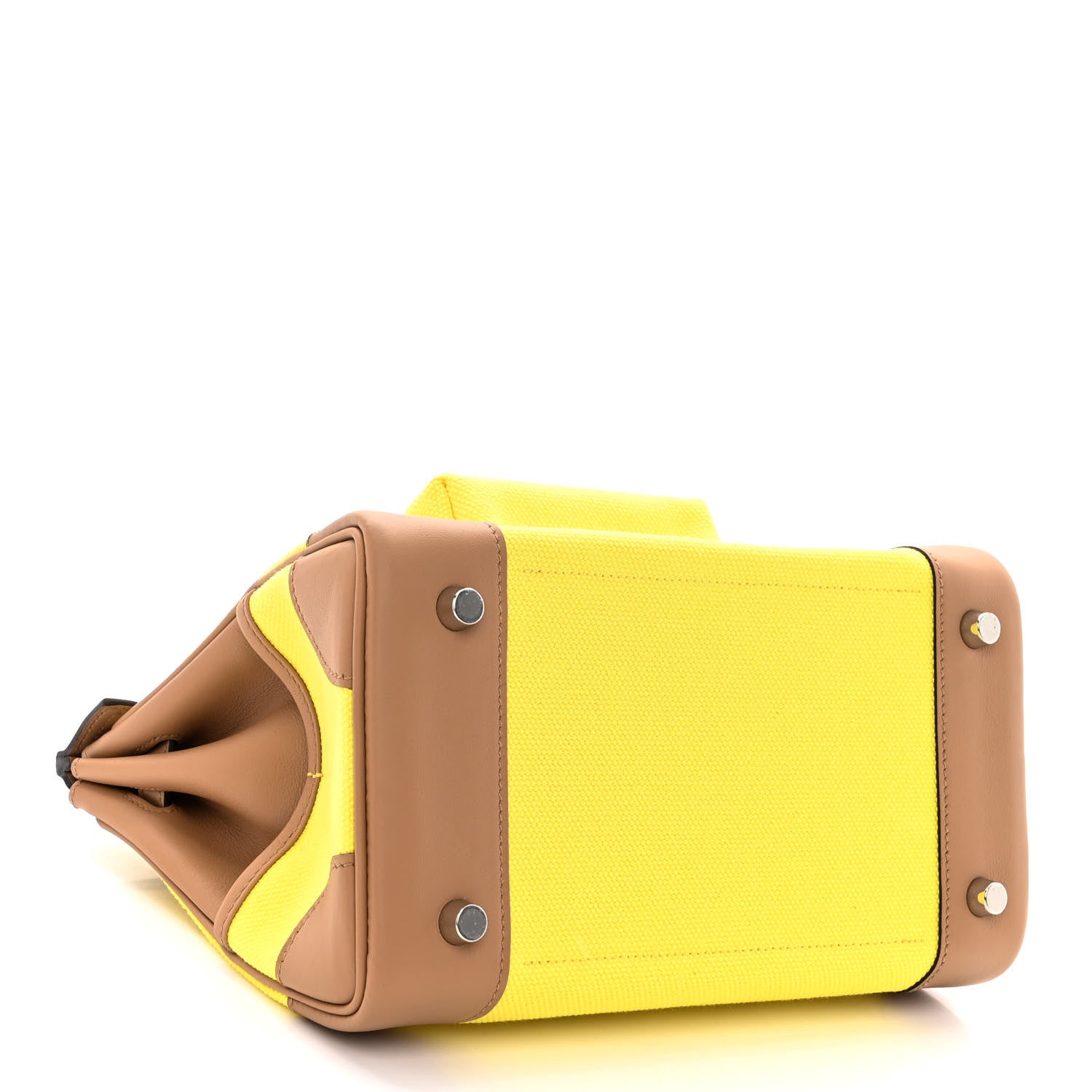 Hermes Toile Goeland Swift Cargo Birkin 25 Jaune Citron Chai 4 of 10