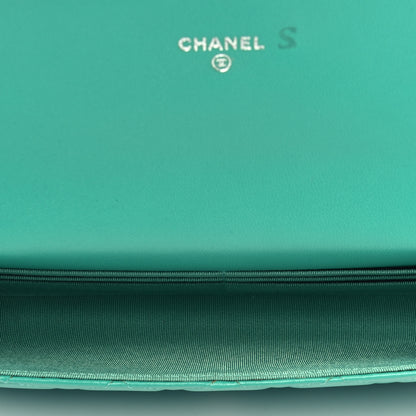 Chanel Lambskin Quilted Travel Wallet Green 6 of 8