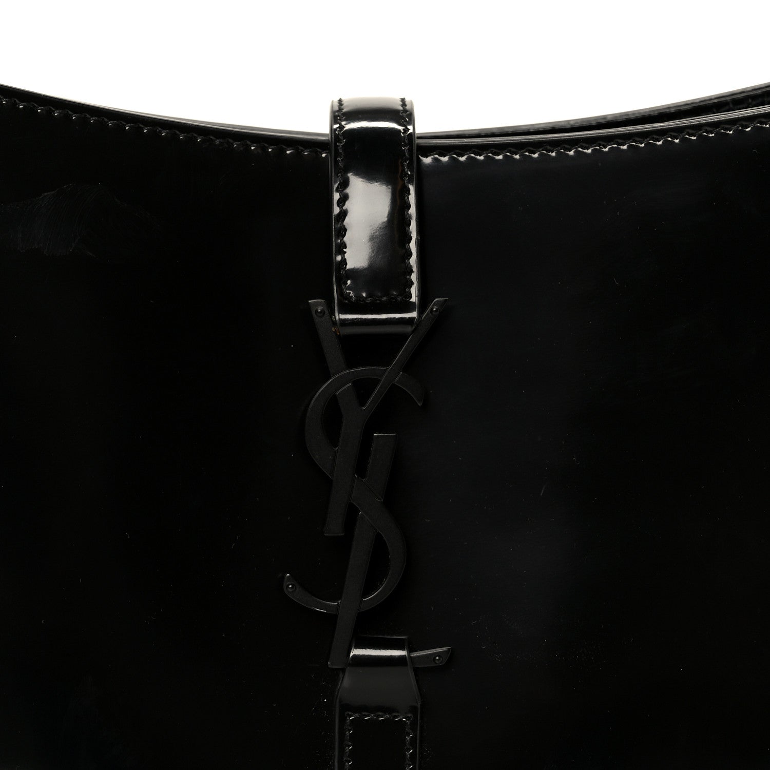 Saint Laurent Patent Le 5 A 7 Monochrome Hobo Black 9 of 12