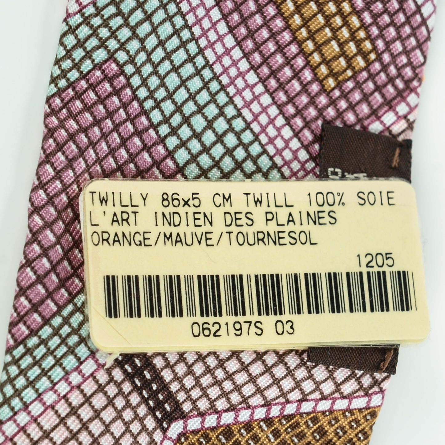 Silk L'Art Indien Des Plaines Twilly Orange Mauve Tournesol