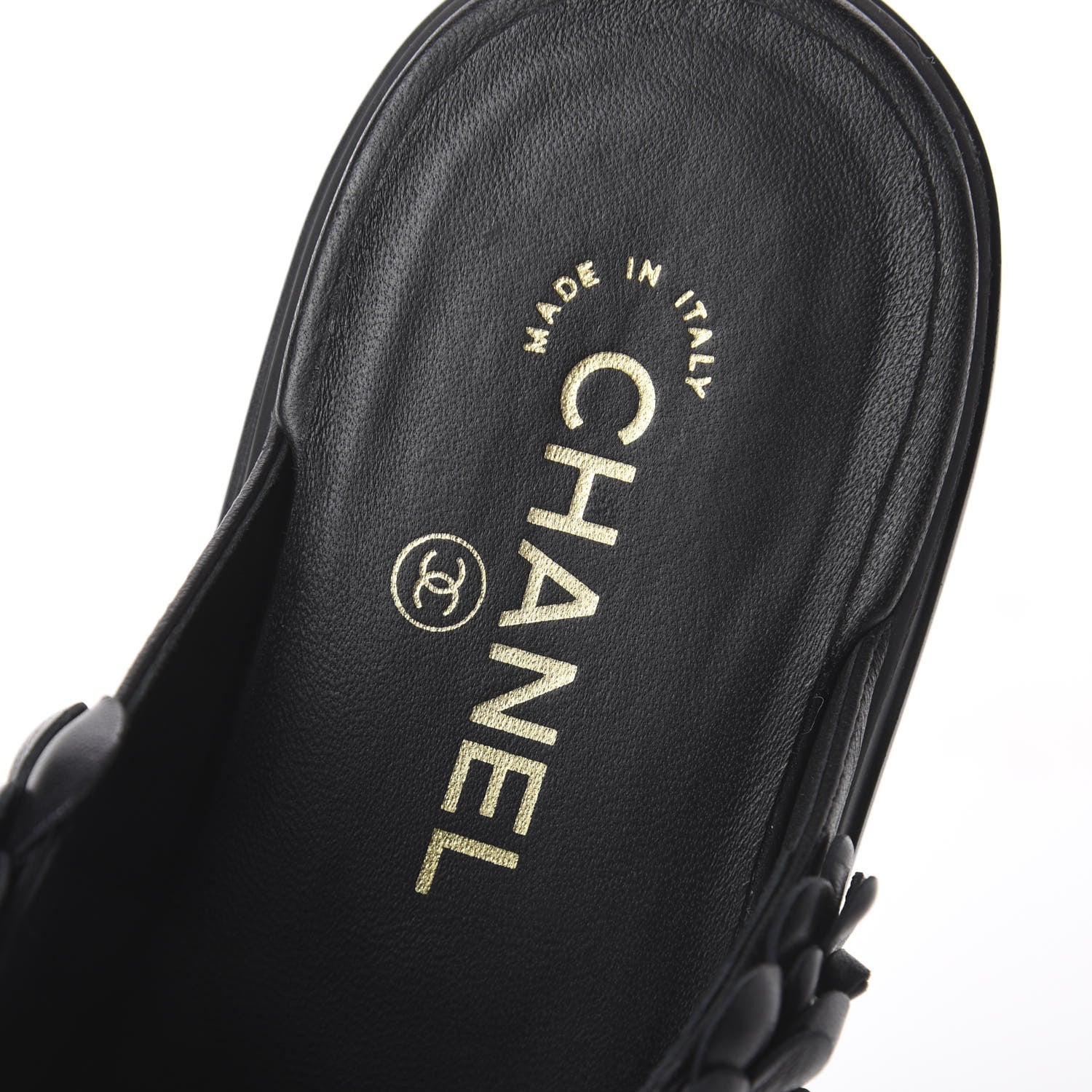 Chanel Calfskin Camellia Slip On Sneakers 39 Black 5 of 7