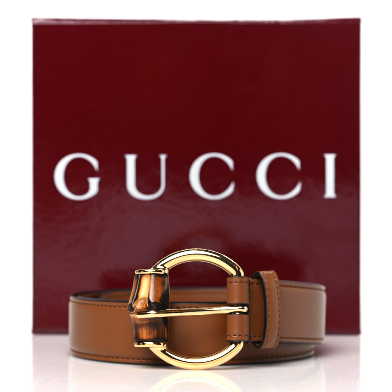 Gucci Calfskin Bamboo Belt 90 36 Brown 6 of 6