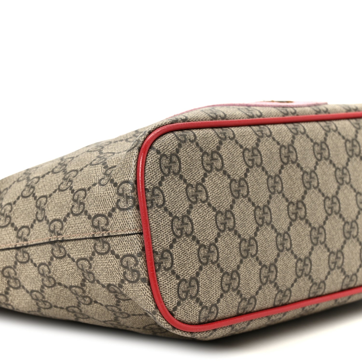 Gucci Soft GG Supreme Monogram Web Bosco Patch Small Crossbody Tote Beige Malva Hibiscus Red 11 of 13
