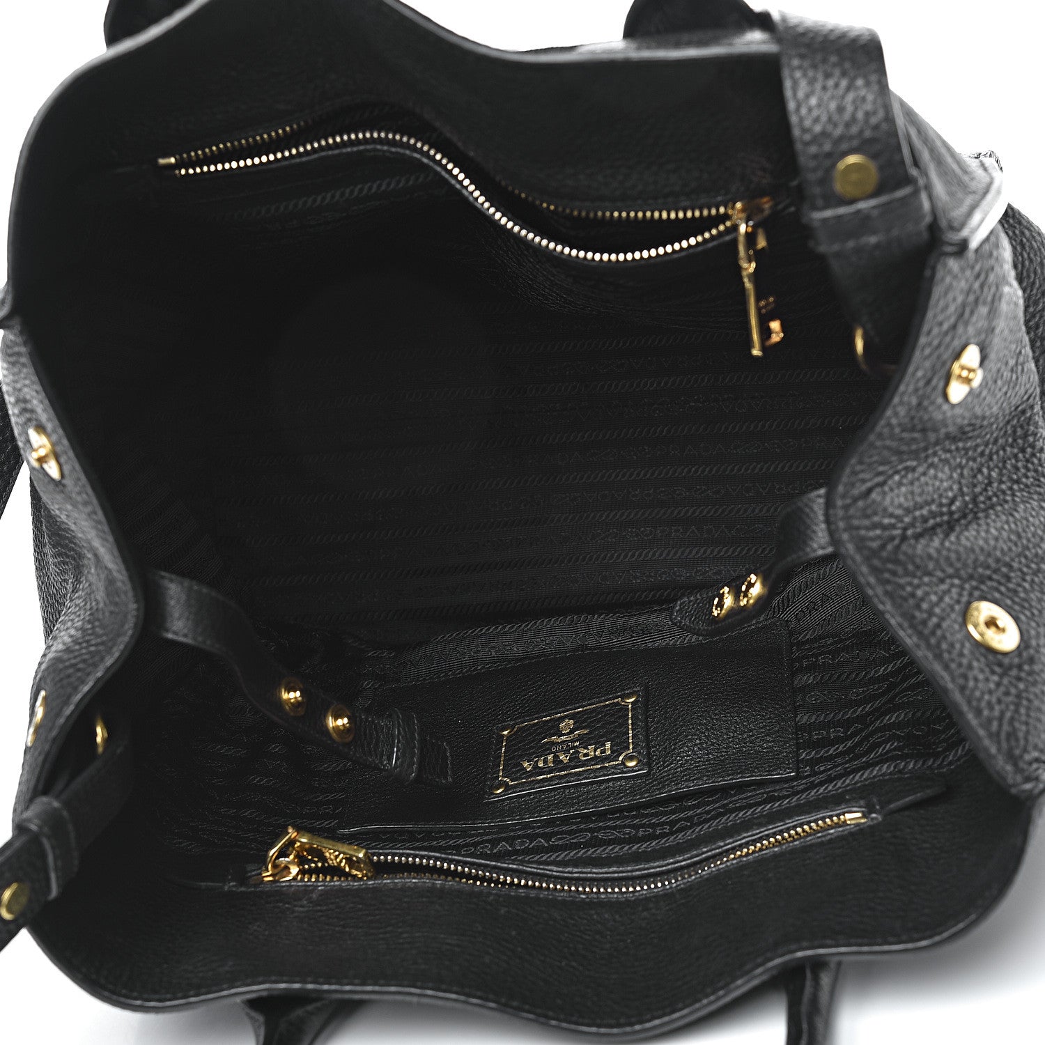 Prada Vitello Daino Tote Black 5 of 13