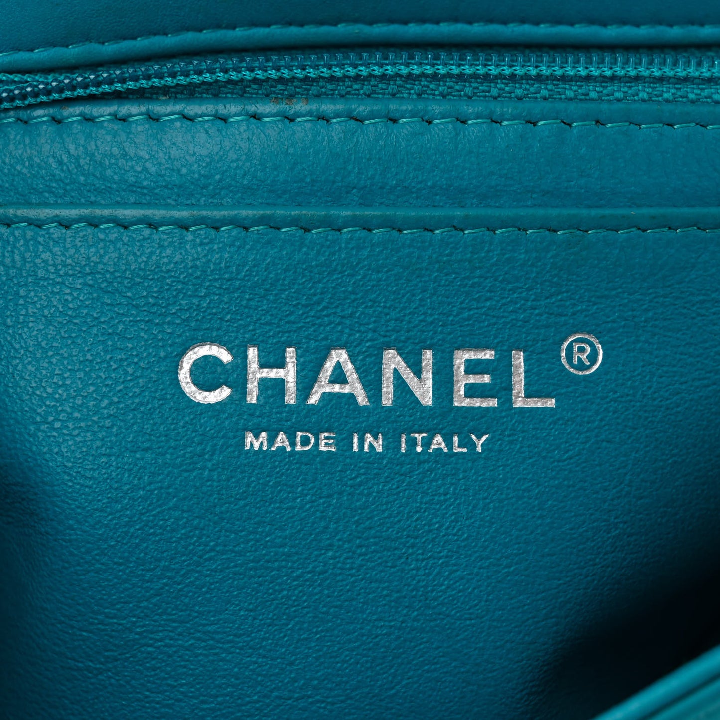 Patent Quilted Mini Rectangular Flap Turquoise