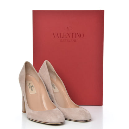 Valentino Garavani Suede Tan-Go 100mm Pumps 36 Poudre 9 of 9