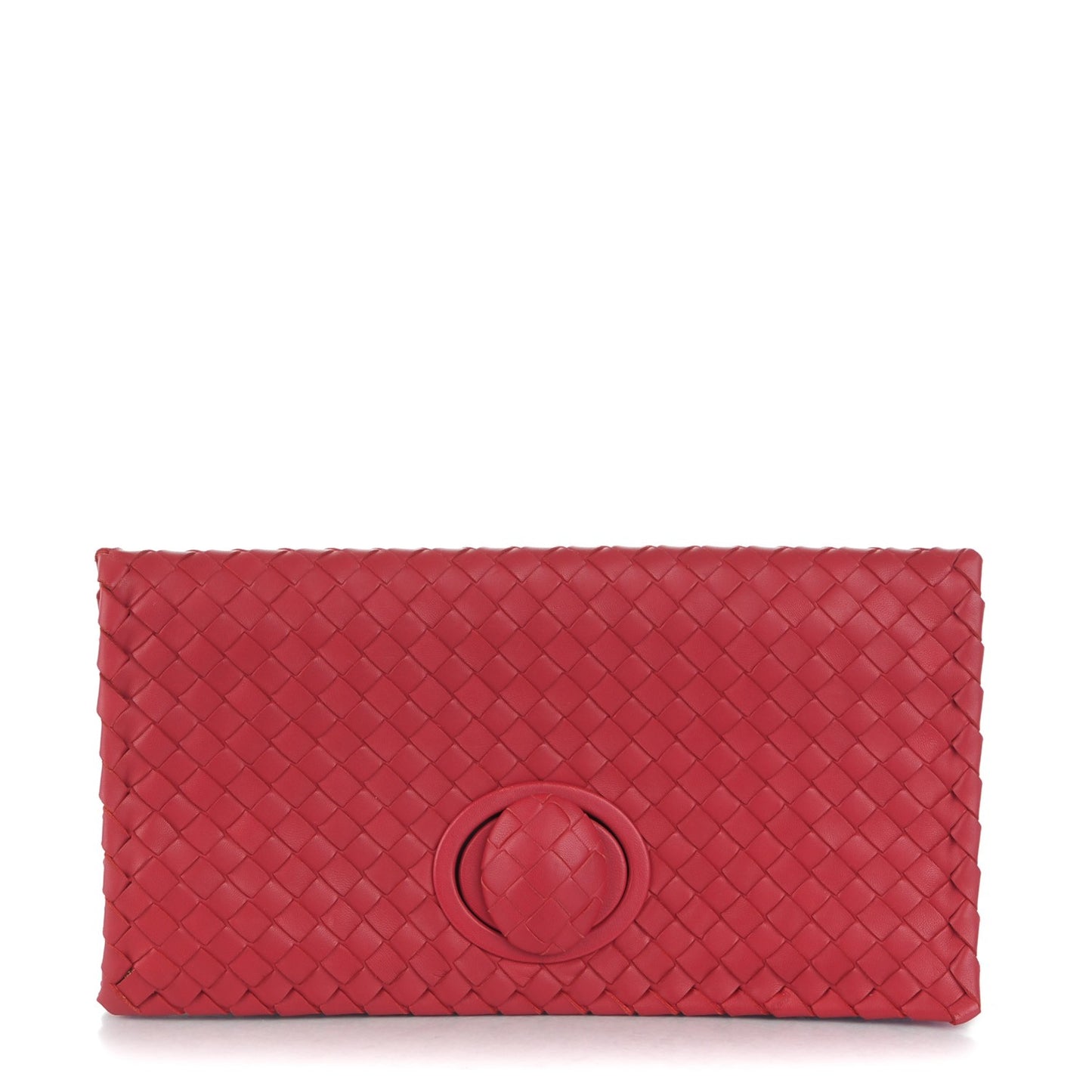 Nappa Intrecciato Turnlock Clutch Blood