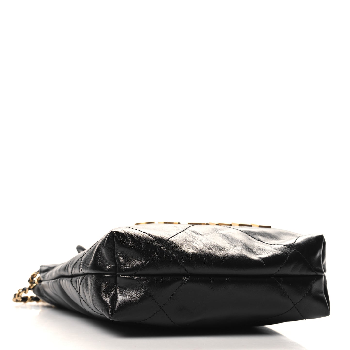 Shiny Calfskin Quilted Mini Chanel 22 Black