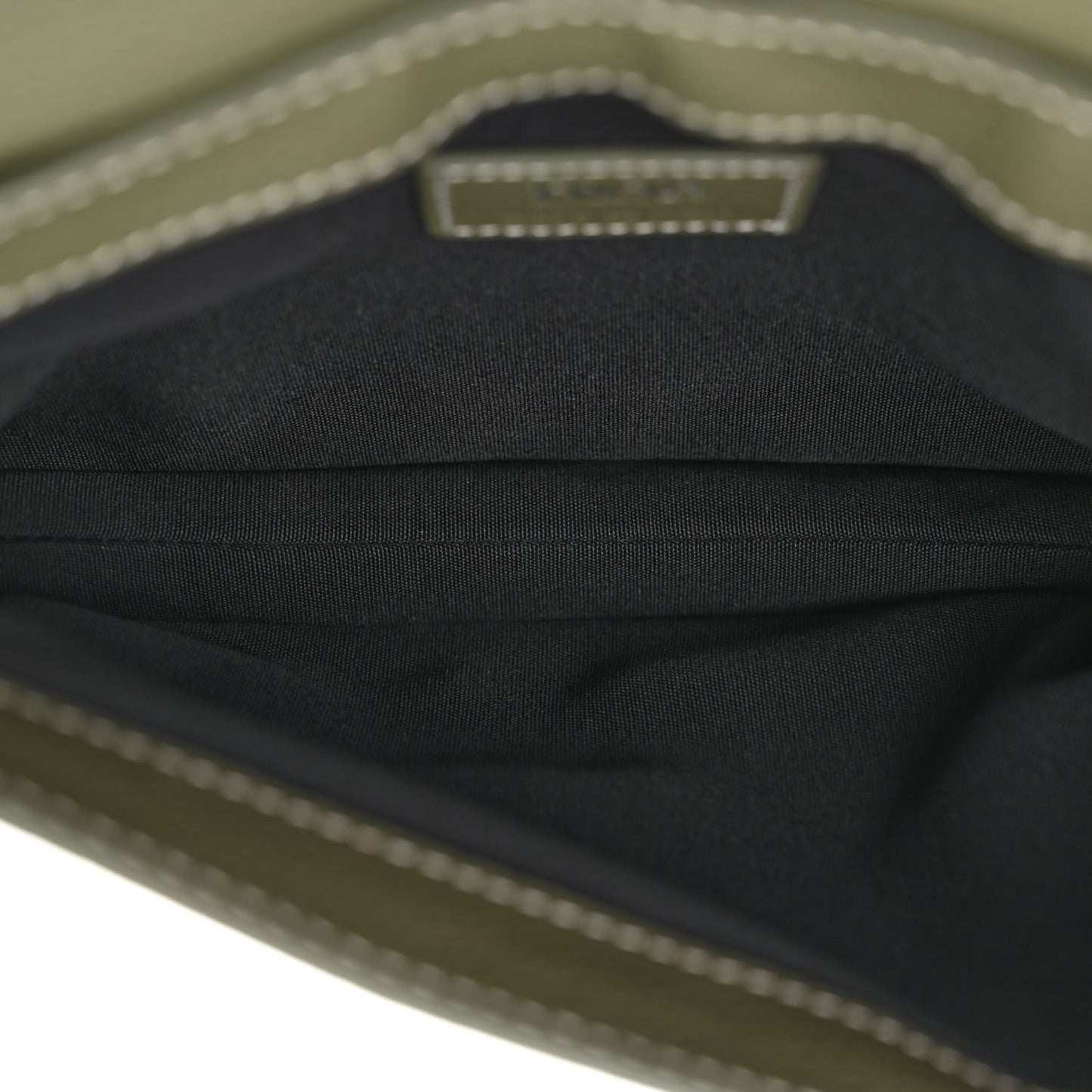 X KAWS Grained Calfskin Saddle Pouch Olive