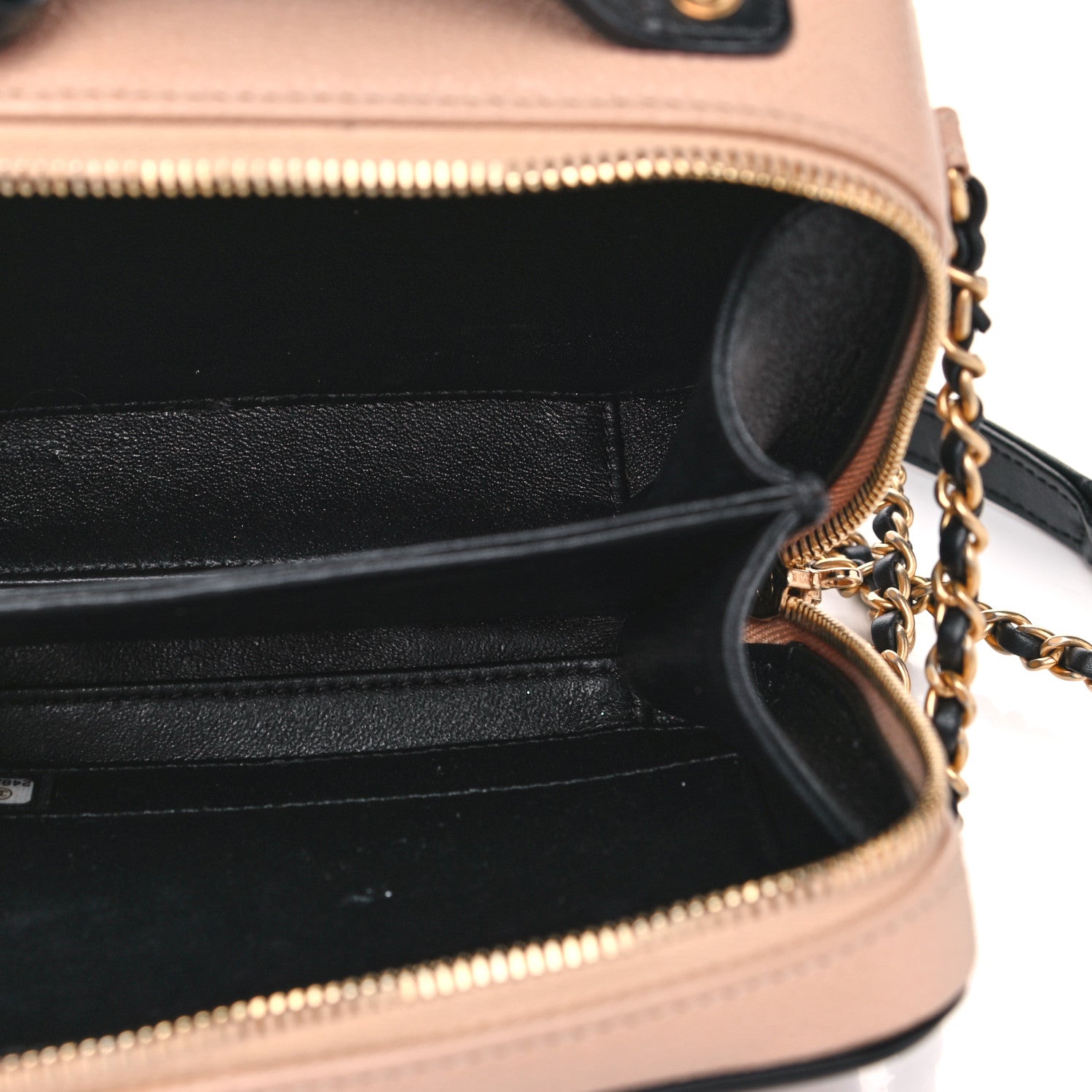 Chanel Caviar Quilted Small CC Filigree Vanity Case Beige Black 3 of 5