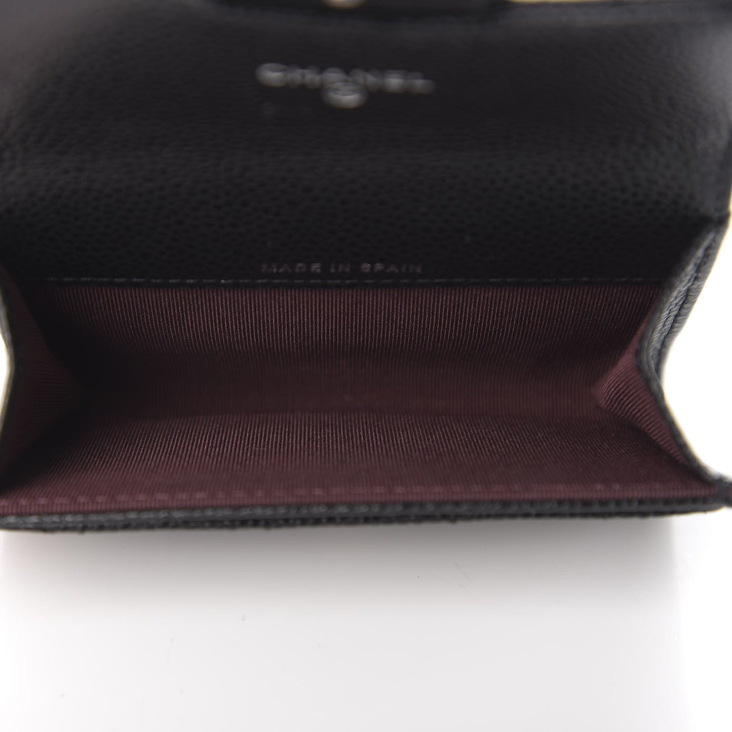 Caviar Quilted Flap Card Holder Black