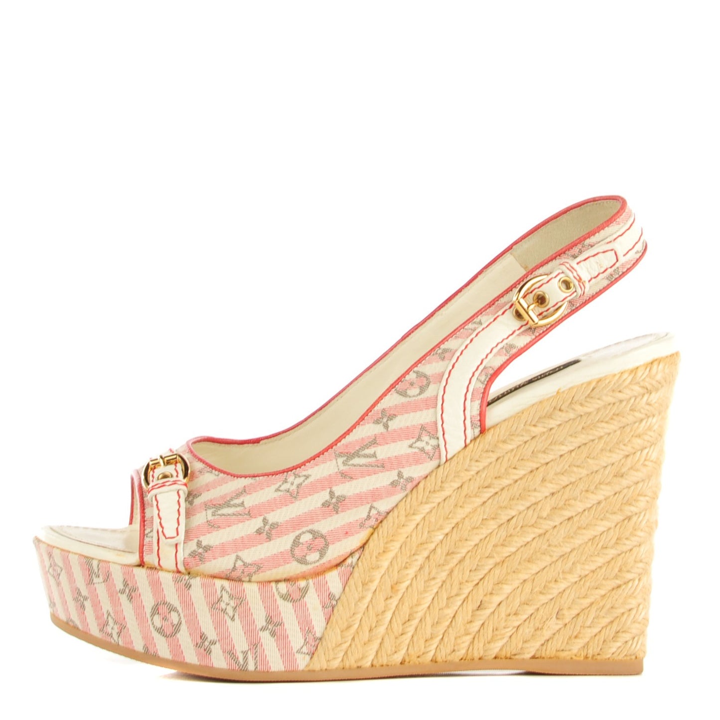 Mini Lin Croisette Anemone Wedges Sandals 38 Red