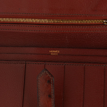 Hermes Ostrich Bearn Wallet Rouge H 6 of 10