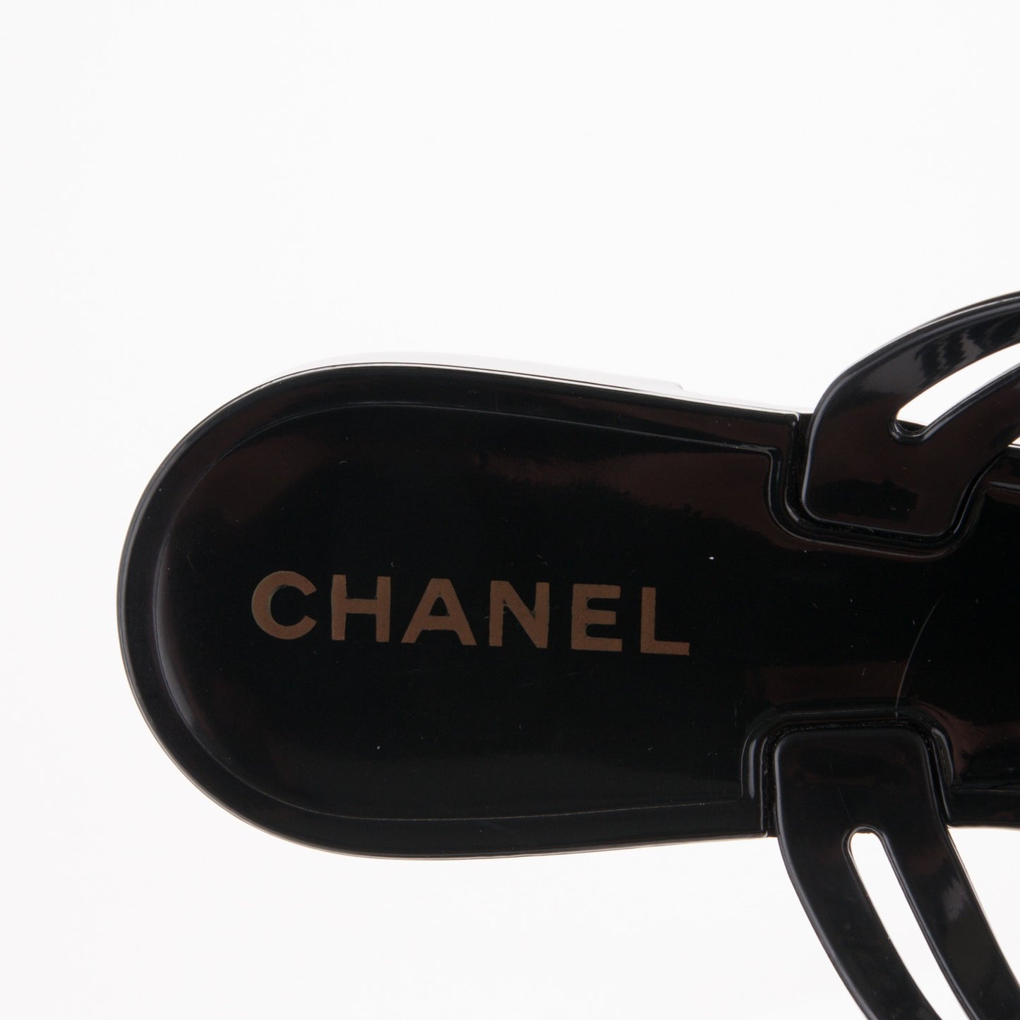 Jelly Camellia Thong Sandals 38 Black Ivory